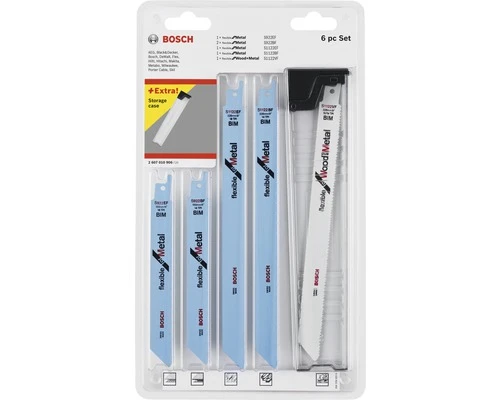 BOSCH Reciprozaagbladset Voor Hout En Metaal, 6 Stuks 1 BOSCH Reciprozaagbladset Voor Hout En Metaal, 6 Stuks