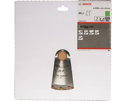 BOSCH Cirkelzaagblad Optiline Wood Ø 216x30x2,0 Mm 24T 2 BOSCH Cirkelzaagblad Optiline Wood Ø 216x30x2,0 Mm 24T - Afbeelding 2