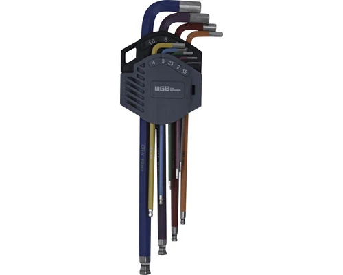 WGB Stiftsleutelset Binnenzeskant Kogelkop, 9-delig 1 WGB Stiftsleutelset Binnenzeskant Kogelkop, 9-delig