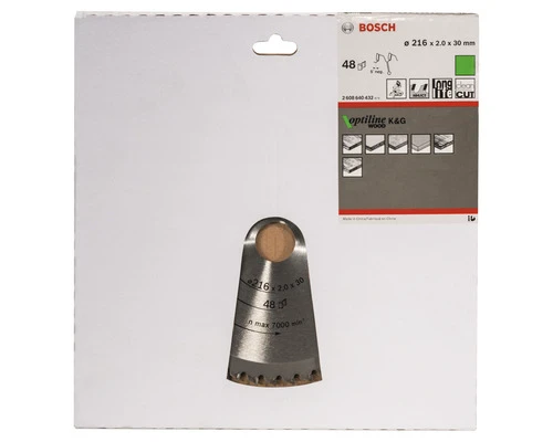 BOSCH Cirkelzaagblad Optiline Wood Ø 216x30x2 Mm 48T 3 BOSCH Cirkelzaagblad Optiline Wood Ø 216x30x2 Mm 48T - Afbeelding 3