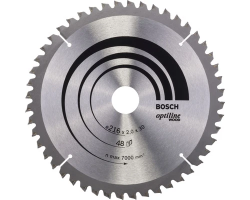 BOSCH Cirkelzaagblad Optiline Wood Ø 216x30x2 Mm 48T 1 BOSCH Cirkelzaagblad Optiline Wood Ø 216x30x2 Mm 48T