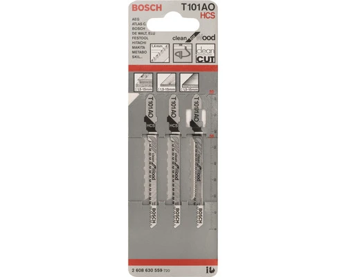 BOSCH Decoupeerzaagblad T 101 AO 3-pak 2 BOSCH Decoupeerzaagblad T 101 AO 3-pak - Afbeelding 2