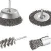 WOLFCRAFT Borstelset Staaldraad 4-delig