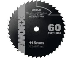 WORX Cirkelzaagblad WA5047 Voor Metaal Ø 115x9,5x1,2 Mm 60T