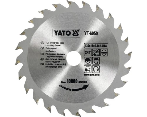 YATO Cirkelzaagblad YT-6050 130x16x2,8 Mm 24T 2 YATO Cirkelzaagblad YT-6050 130x16x2,8 Mm 24T - Afbeelding 2