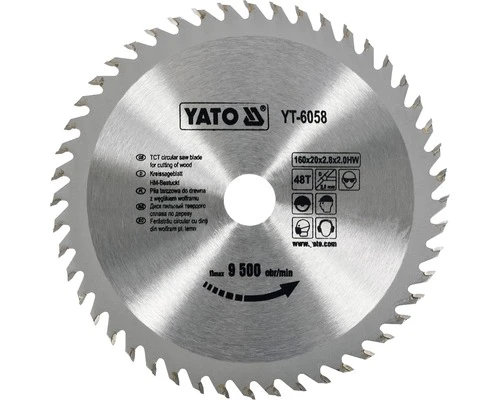 YATO Cirkelzaagblad YT-6058 160x20x2,8 Mm 48T 1 YATO Cirkelzaagblad YT-6058 160x20x2,8 Mm 48T