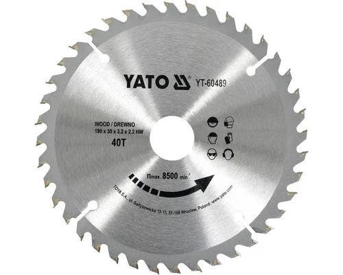 YATO Cirkelzaagblad YT-60489 190x30x3,2 Mm 40T 2 YATO Cirkelzaagblad YT-60489 190x30x3,2 Mm 40T - Afbeelding 2