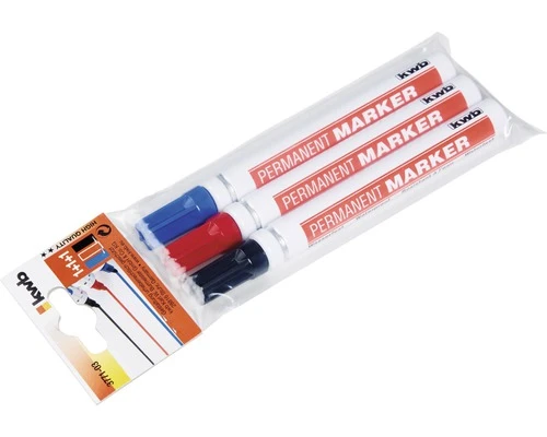 KWB Markeerstiften Watervast Rood, Blauw En Zwart 2 KWB Markeerstiften Watervast Rood, Blauw En Zwart - Afbeelding 2