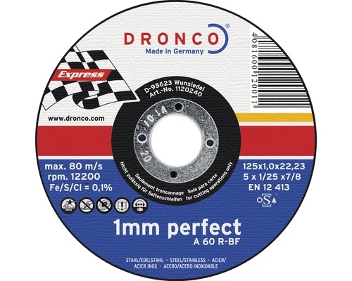 DRONCO Slijpschijf A60R Ø 115x1,0x22,23 Mm 1 DRONCO Slijpschijf A60R Ø 115x1,0x22,23 Mm