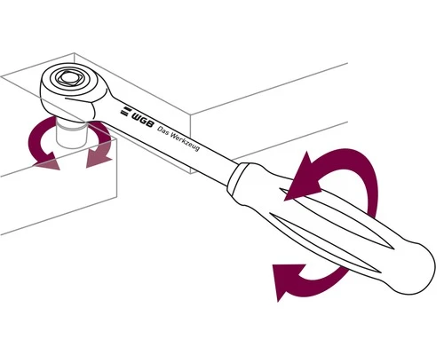 WGB Ratelsleutel Rotary 1/4" 2 WGB Ratelsleutel Rotary 1/4" - Afbeelding 2