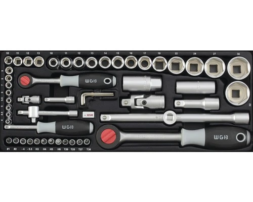 WGB Dopsleutelset 1/4" + 1/2", 56-delig 1 WGB Dopsleutelset 1/4" + 1/2", 56-delig